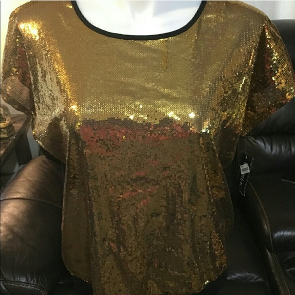 elementz Tops - 🆕 NWT Gold Sequins Blouse Sz 2X